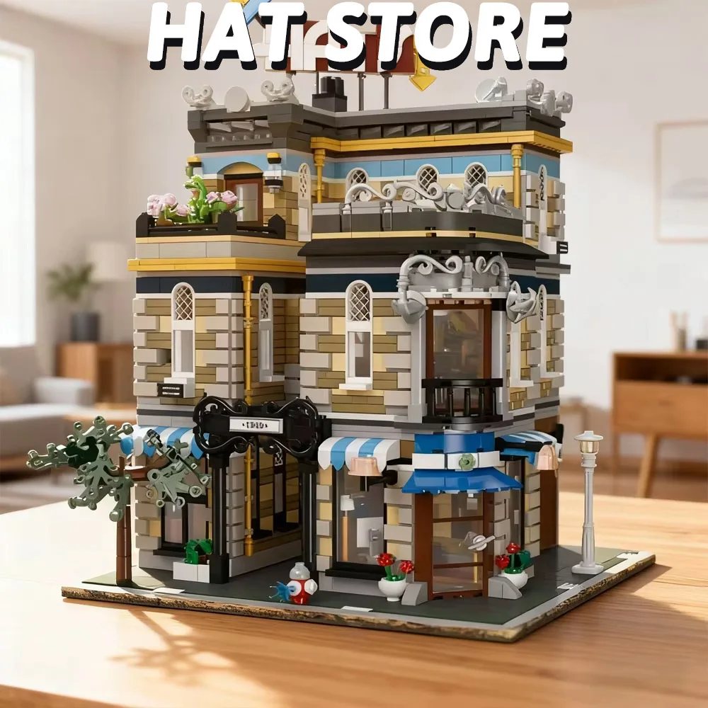 Creative Ideas MOC 3140pcs Street View The Hat Shop Building Blocks City Expert Modular Assembly Bricks Kids Toy For Adult Gift
Creative Ideas MOC 3140pcs Street View The Hat Shop Building Blocks City Expert Modular Assembly Bricks Kids Toy For Adult Gift
