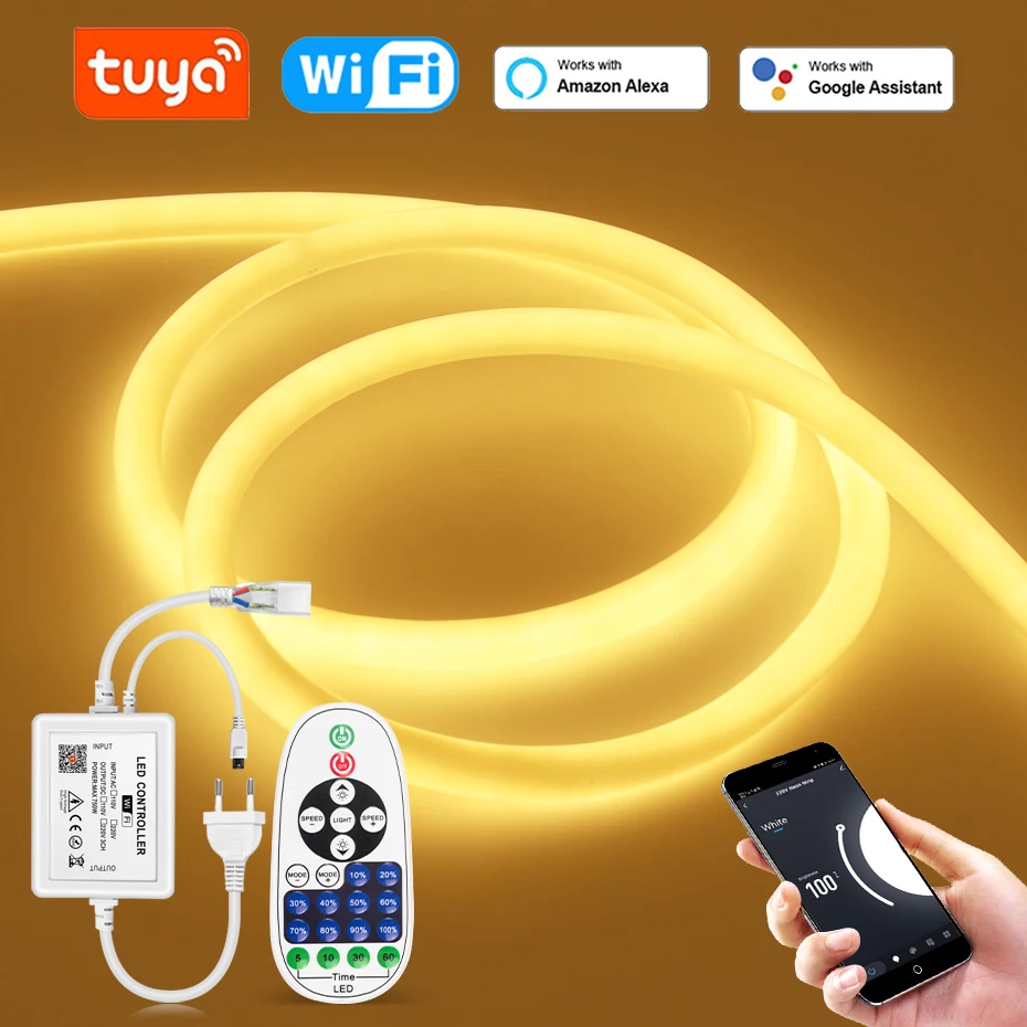 220В круглые светодиодные неоновые лампы полосы Tuya Wifi светодиодные ленточные трубки водонепроницаемые гибкие ленты пульт дистанционного управления для домашнего освещения
220В круглые светодиодные неоновые лампы полосы Tuya Wifi светодиодные ленточные трубки водонепроницаемые гибкие ленты пульт дистанционного управления для домашнего освещения