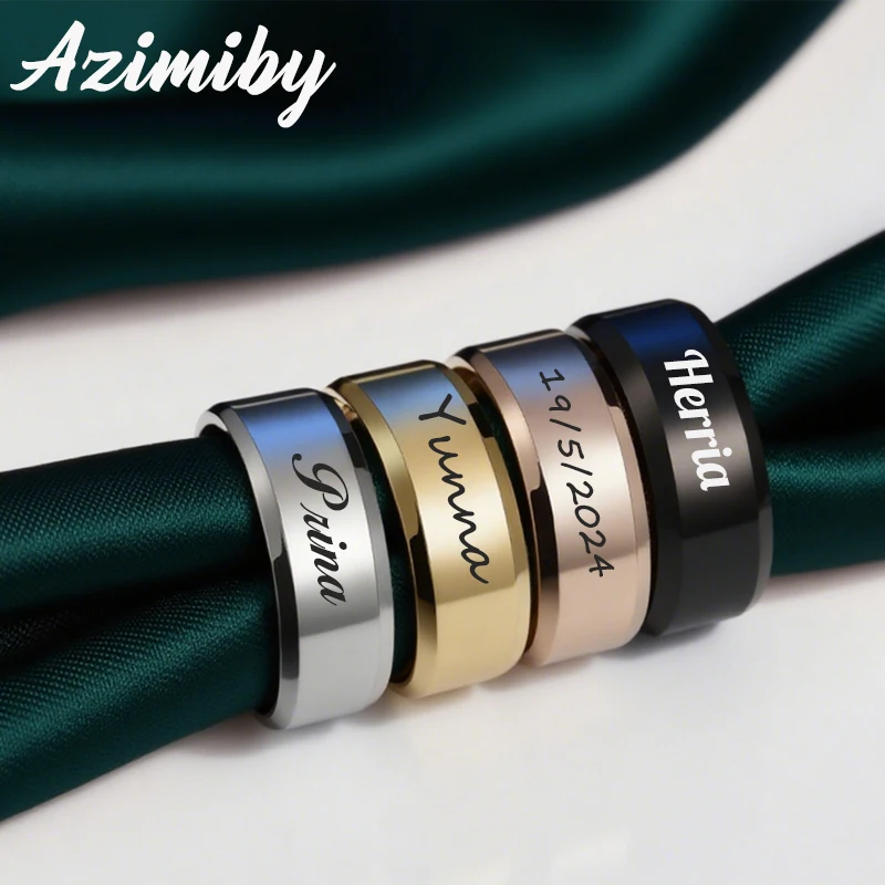 Azimiby Personalized Engrave Names Date 6mm Rings For Men Women Stainless Steel Smooth Engrave Letter Ring Lovers Party Gift
Azimiby Personalized Engrave Names Date 6mm Rings For Men Women Stainless Steel Smooth Engrave Letter Ring Lovers Party Gift
