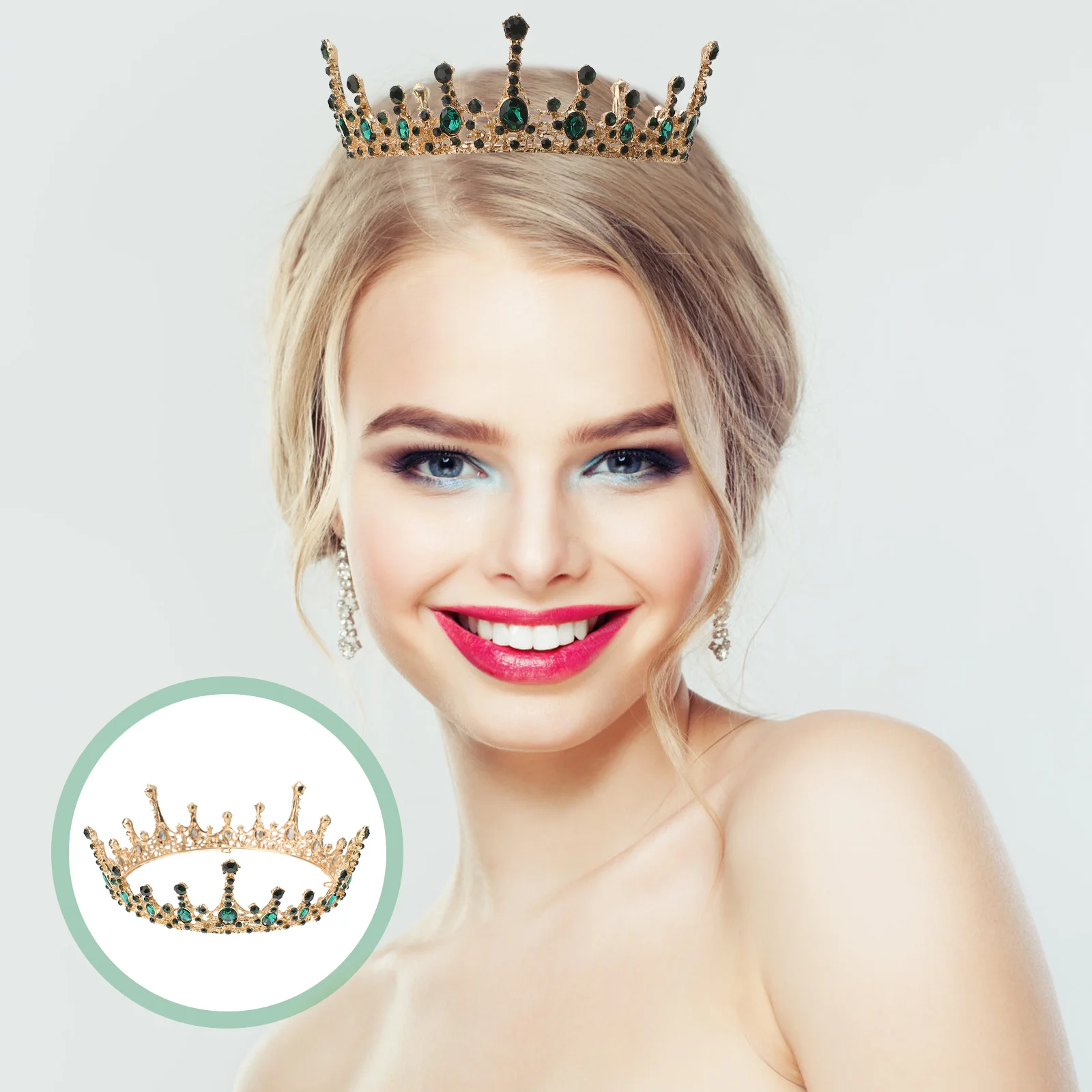 Gold Hair Accessories Bridal Crown Headdress Rhinestone Aldult Party Bride Green Headband Wedding Bridesmaid
Gold Hair Accessories Bridal Crown Headdress Rhinestone Aldult Party Bride Green Headband Wedding Bridesmaid