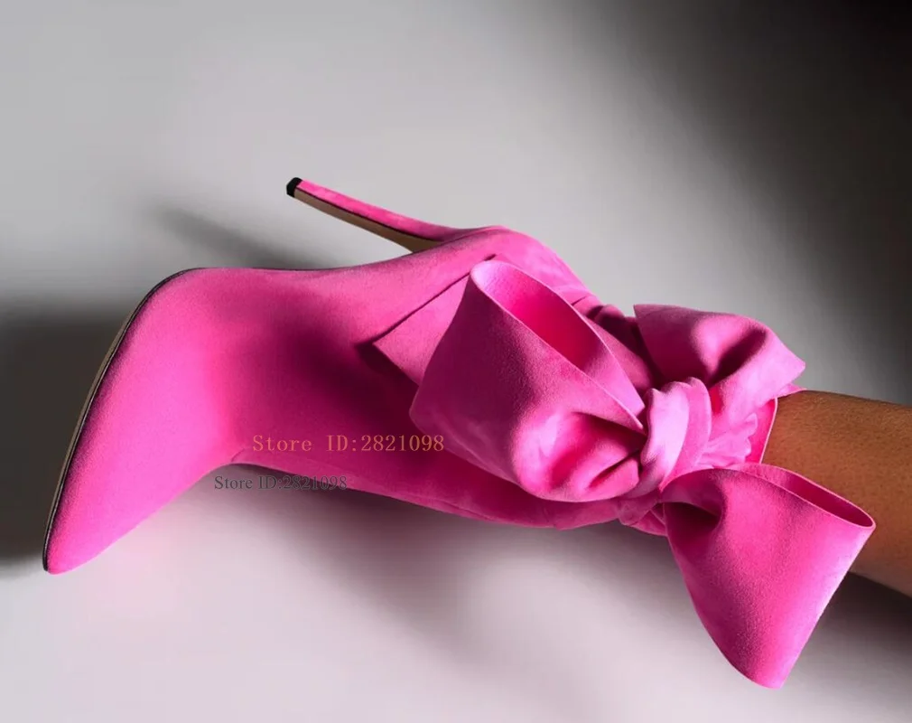 Suede Leather Ankle Zipper Pointed Toe Wrap Tie Thin High Heel Bootie Women Bowtie Knot Runway Show Short Boot
Suede Leather Ankle Zipper Pointed Toe Wrap Tie Thin High Heel Bootie Women Bowtie Knot Runway Show Short Boot