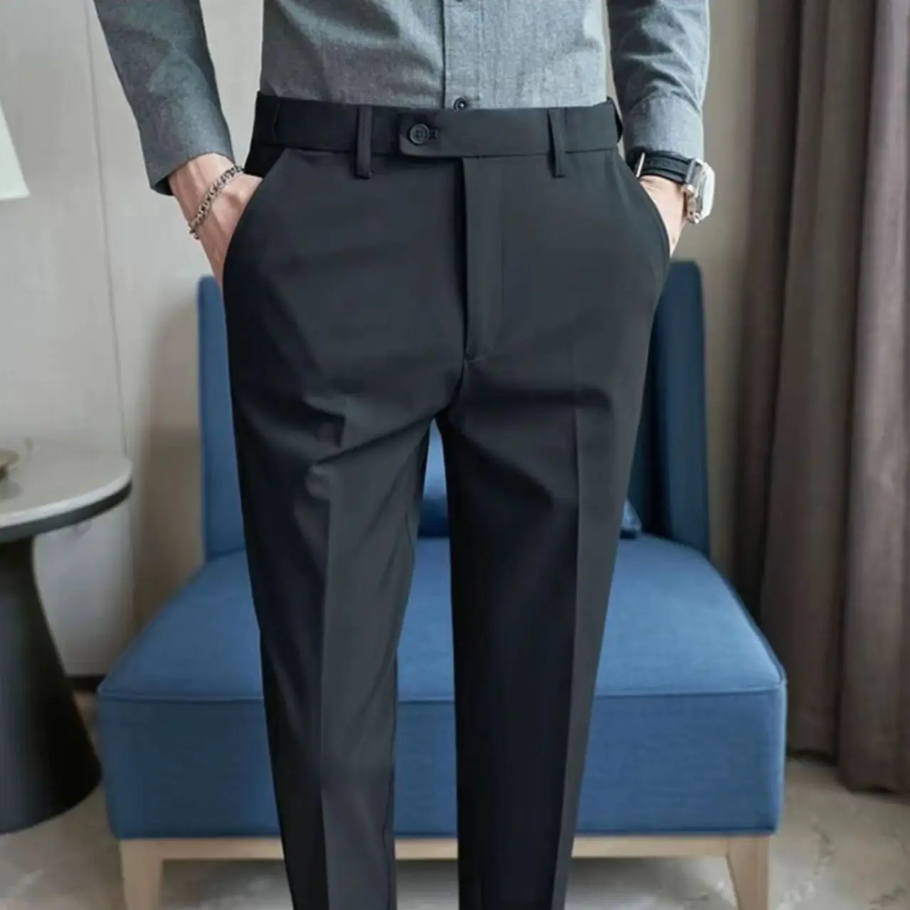 Autumn Winter Thick Fleece Lined Long Trousers Slim Fit Elastic Waist Skinny Straight Versatile Casual Business Men's Nine-Point
Autumn Winter Thick Fleece Lined Long Trousers Slim Fit Elastic Waist Skinny Straight Versatile Casual Business Men's Nine-Point