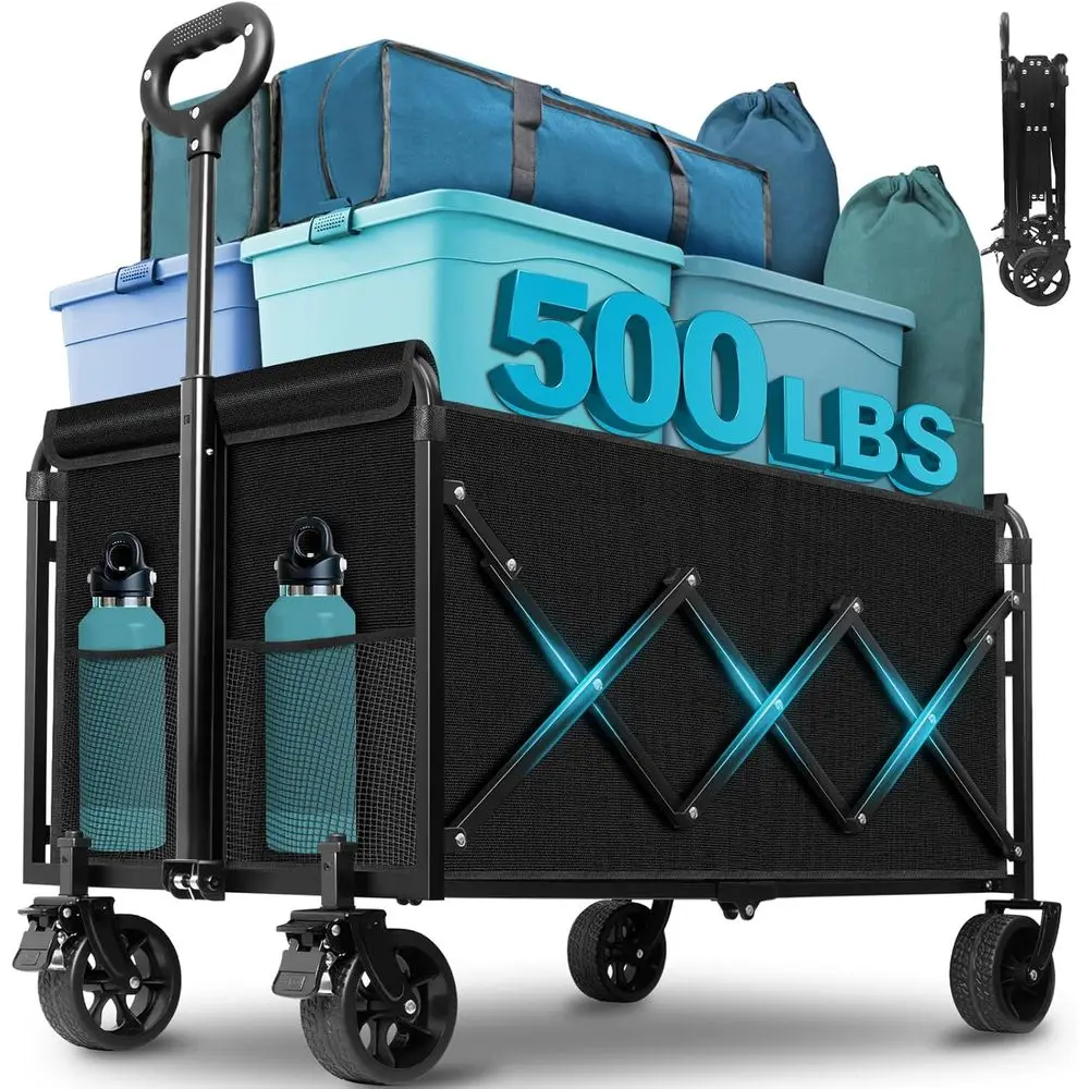 Collapsible Wagon Cart with Wheels oldable: 500LBS Heavy Duty olding Utility Wagon - Portable All Terrain Grocery Wagon Cart or
Collapsible Wagon Cart with Wheels oldable: 500LBS Heavy Duty olding Utility Wagon - Portable All Terrain Grocery Wagon Cart or