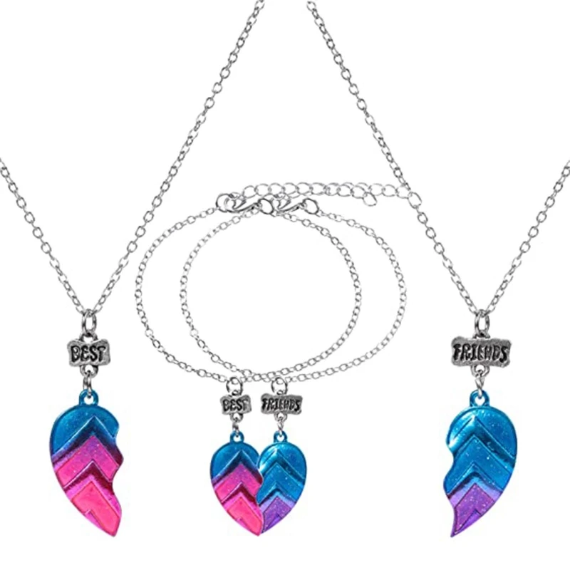 2pcs/4 pcs Necklaces Bracelets, Half Heart Pendant Best Fashion Chain Friendship Jewelry Set for Girl Lady
2pcs/4 pcs Necklaces Bracelets, Half Heart Pendant Best Fashion Chain Friendship Jewelry Set for Girl Lady