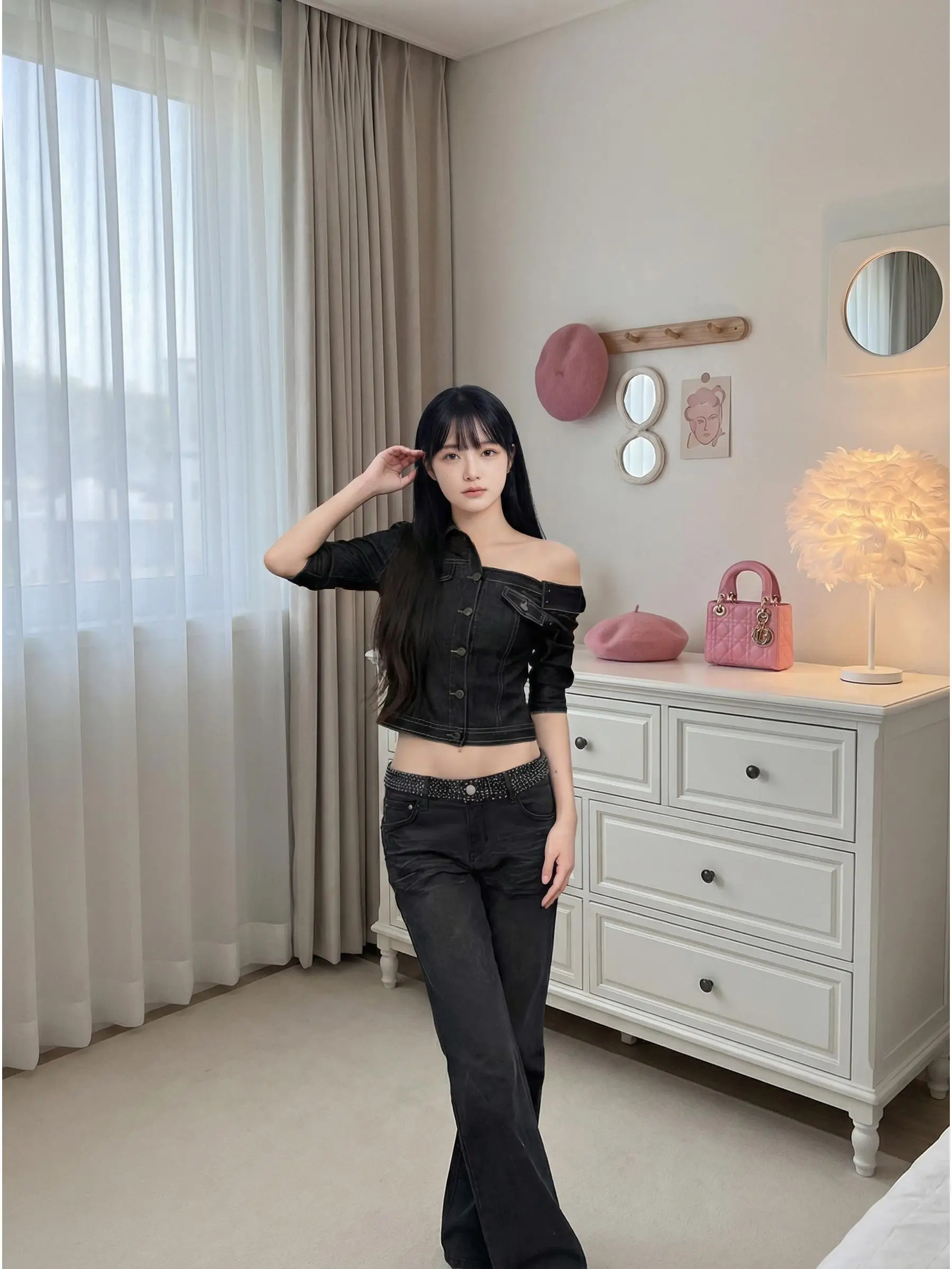 Sexy Asymmetric Shoulder Denim Shirt Women's Mid-Sleeve Vintage Style Commute Fashion Early Spring Trend Resistant to Deforma...
Sexy Asymmetric Shoulder Denim Shirt Women's Mid-Sleeve Vintage Style Commute Fashion Early Spring Trend Resistant to Deforma...