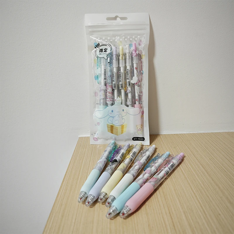 6PCS/Set Sanrio Hello Kitty Kuromi Gel Pen Kawaii Cinnamoroll My Melody Cartoon 0.5mm Press Pen Quick-Drying Writing Gifts
6PCS/Set Sanrio Hello Kitty Kuromi Gel Pen Kawaii Cinnamoroll My Melody Cartoon 0.5mm Press Pen Quick-Drying Writing Gifts