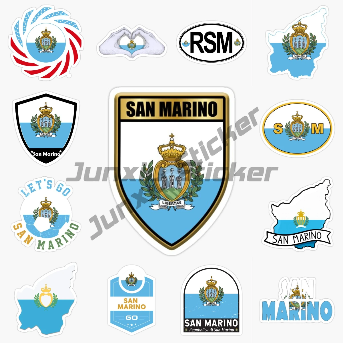 Hot Sell Personality Stickers Decal Souvenir Vinyl Self-adhesive Car Shield City Flag World Crest San Marino Motorcycle Decals
Hot Sell Personality Stickers Decal Souvenir Vinyl Self-adhesive Car Shield City Flag World Crest San Marino Motorcycle Decals