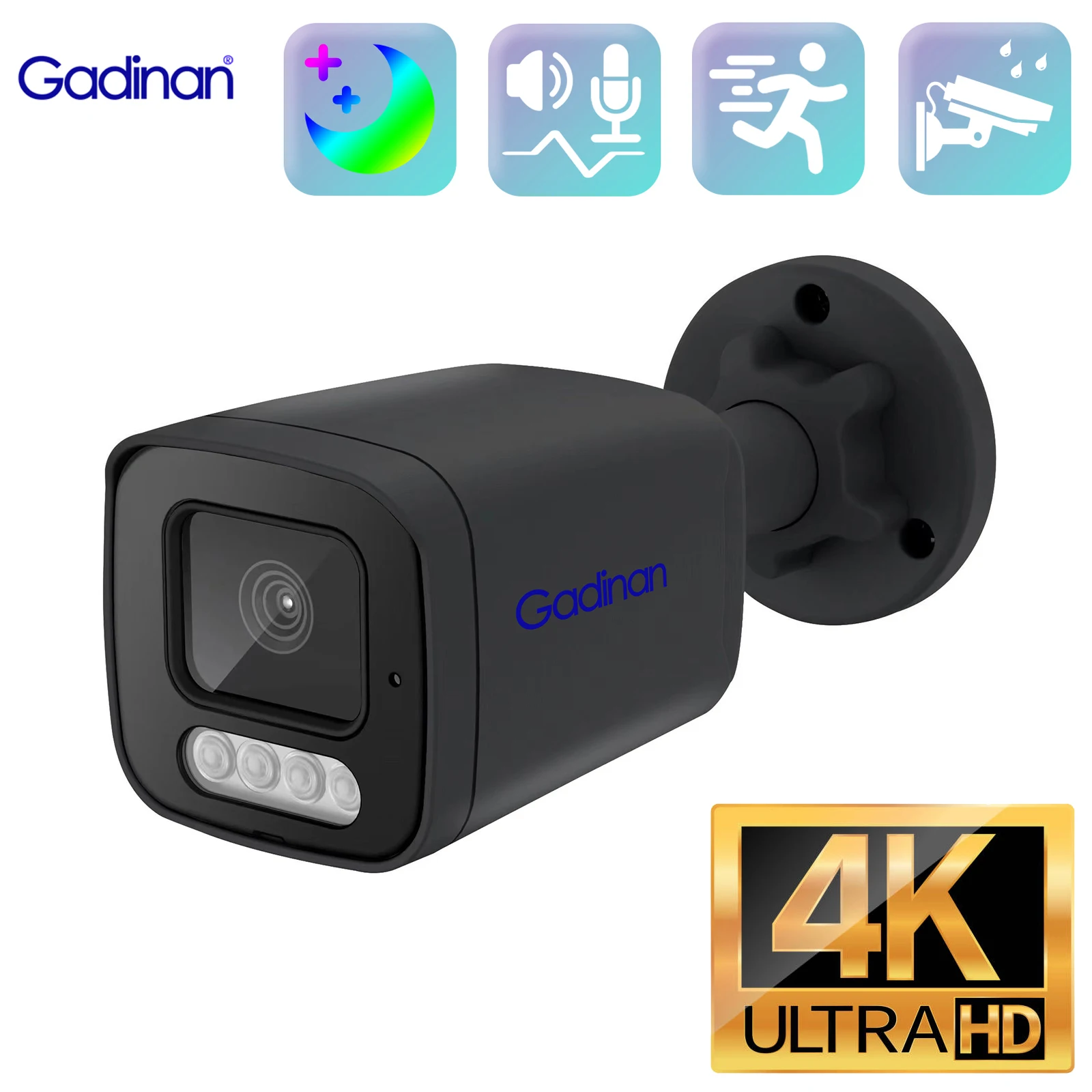 Gadinan 4K 8MP CCTV Surveillance Camera Color Night Vision Metal Security Camera Two-Way Audio Outdoor Video Surveillance Camera
Gadinan 4K 8MP CCTV Surveillance Camera Color Night Vision Metal Security Camera Two-Way Audio Outdoor Video Surveillance Camera