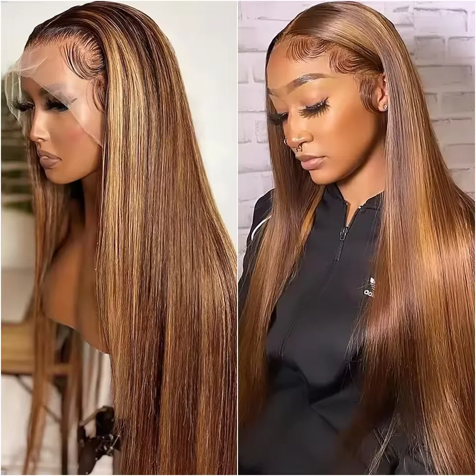 P4/27 Highlight straight 13x6 13x4 HD Transparent Lace Frontal Wigs 40 46 Inches human hair 200 Density Brazilian human hair
P4/27 Highlight straight 13x6 13x4 HD Transparent Lace Frontal Wigs 40 46 Inches human hair 200 Density Brazilian human hair