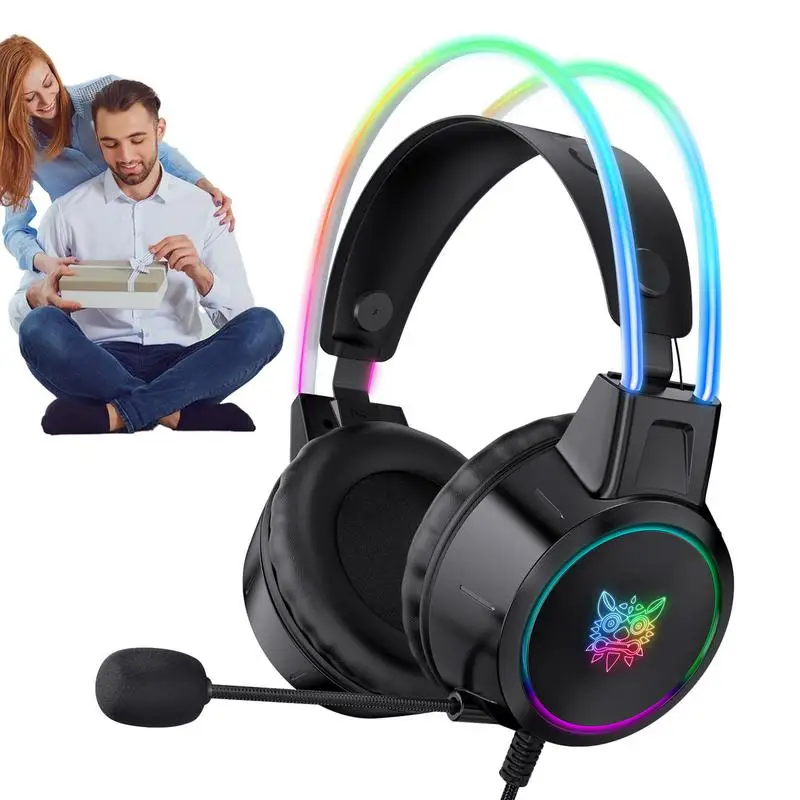 High Res Audio Headphones Stereo Surround Sound Game Headset With RGB Lighting High-Quality Sound Soft Earmuffs
High Res Audio Headphones Stereo Surround Sound Game Headset With RGB Lighting High-Quality Sound Soft Earmuffs