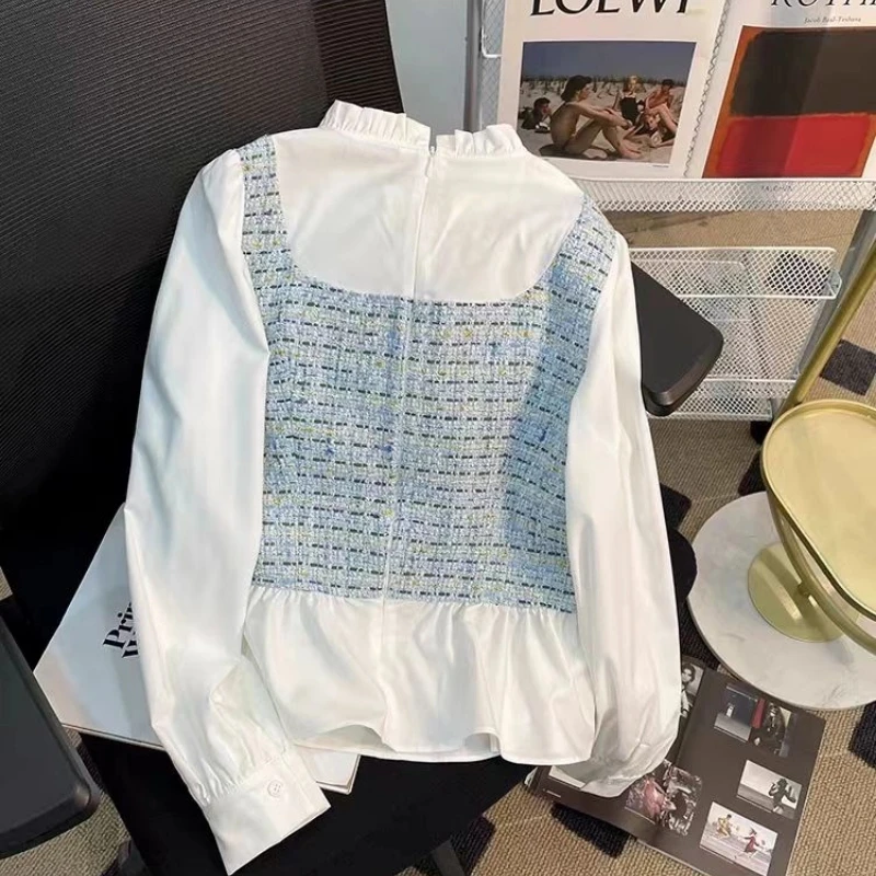Fake Two Piece Contrast Patchwork Sweet Blouse Spring Autumn Long Sleeve Loose Korean Shirt Tops Fashion Elegant Women Clothing
Fake Two Piece Contrast Patchwork Sweet Blouse Spring Autumn Long Sleeve Loose Korean Shirt Tops Fashion Elegant Women Clothing