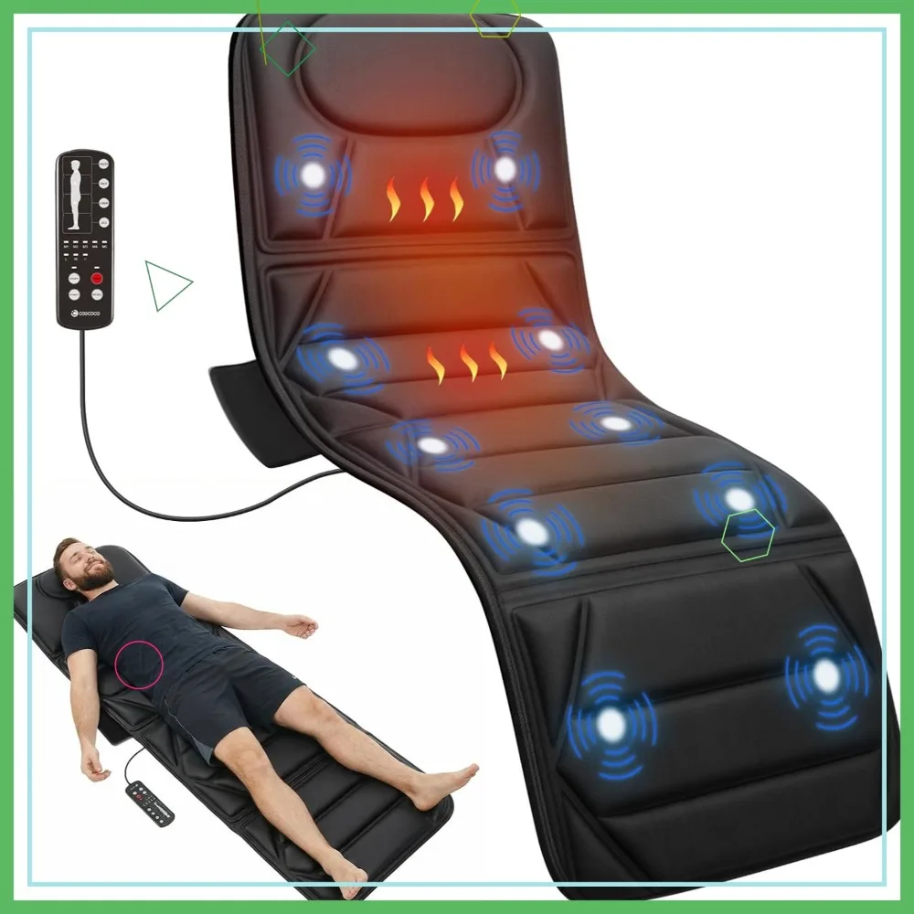 Full Body Massage Mat with Heat, 10 Motors Vibrating Back Massager for Bed Sofa, Gifts for Men Women
Full Body Massage Mat with Heat, 10 Motors Vibrating Back Massager for Bed Sofa, Gifts for Men Women