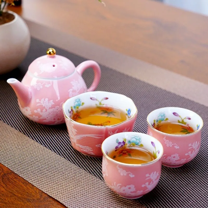 Pink Enamel Handmade Ceramic Teapot Set - Gongfu Tea Ceremony 170ml Teapot, 100ml Gaiwan & Cups
Pink Enamel Handmade Ceramic Teapot Set - Gongfu Tea Ceremony 170ml Teapot, 100ml Gaiwan & Cups