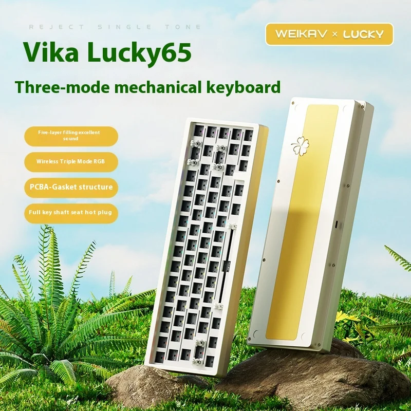 Weikrv Lucky65 Mechanical Gaming Keyboard Three-Mode Customized Metal Aluminum Kit Hot-Swappable E-Sports Gaming Rgb Keyboard
Weikrv Lucky65 Mechanical Gaming Keyboard Three-Mode Customized Metal Aluminum Kit Hot-Swappable E-Sports Gaming Rgb Keyboard