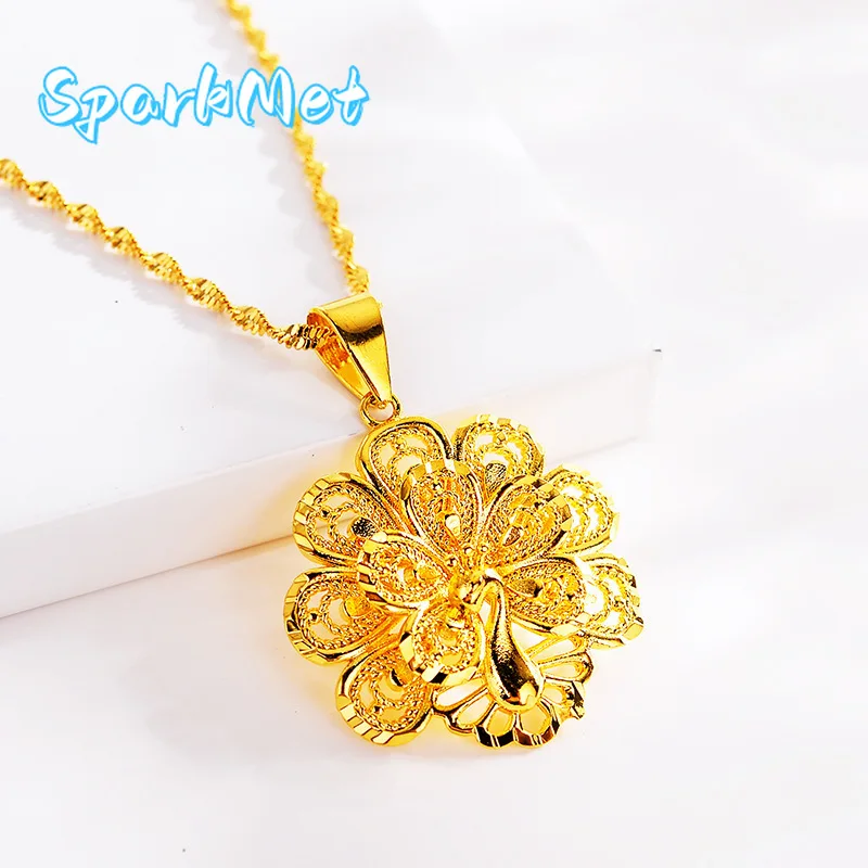 Высококачественное золотое колье Sparkmet из золота 999 пробы с подвеской в виде павлина и цветка для женщин, цепочка на ключицы, подвеска из настоящего золота, ювелирные изделия из золота 24 карата
Высококачественное золотое колье Sparkmet из золота 999 пробы с подвеской в виде павлина и цветка для женщин, цепочка на ключицы, подвеска из настоящего золота, ювелирные изделия из золота 24 карата