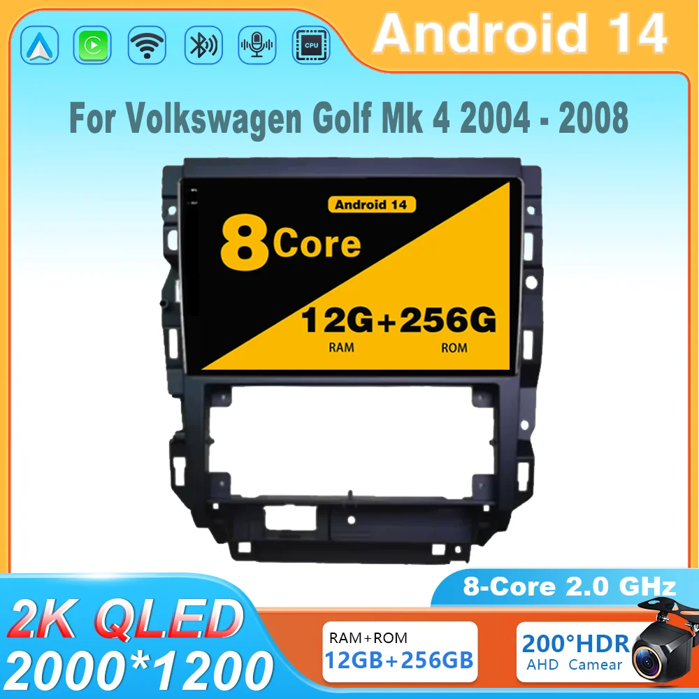 Android 14 Car Radio Multimedia Player Stereo Navigation GPS Carplay QLED HDR Screen 4G For Volkswagen Golf Mk 4 2004 - 2008
Android 14 Car Radio Multimedia Player Stereo Navigation GPS Carplay QLED HDR Screen 4G For Volkswagen Golf Mk 4 2004 - 2008