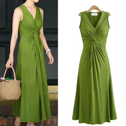 French Retro V-neck Solid Color Dress 2024 Summer High-end Sleeveless Pleated Fashionable and Elegant Slim Fit Long Skirt L88
French Retro V-neck Solid Color Dress 2024 Summer High-end Sleeveless Pleated Fashionable and Elegant Slim Fit Long Skirt L88