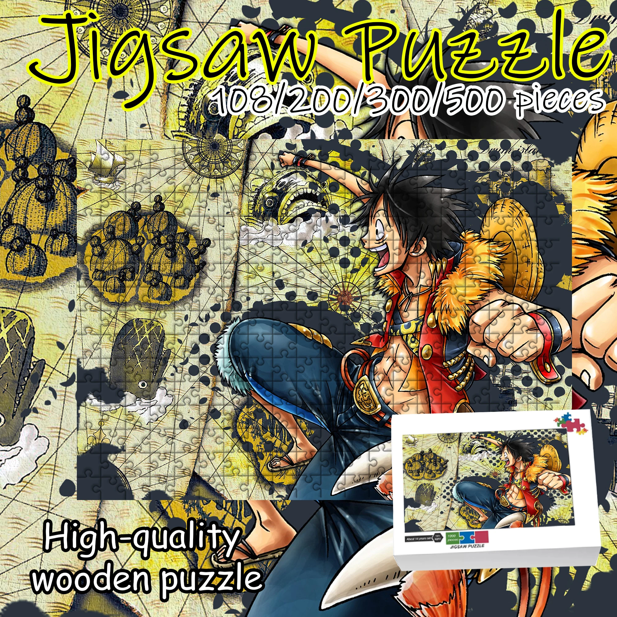 One Piece Luffy Zoro Nami Chopper Jigsaw Puzzle 108/200/300/500/1000 Pieces Wooden Puzzle High Quality Gift Fun Birthday gift
One Piece Luffy Zoro Nami Chopper Jigsaw Puzzle 108/200/300/500/1000 Pieces Wooden Puzzle High Quality Gift Fun Birthday gift