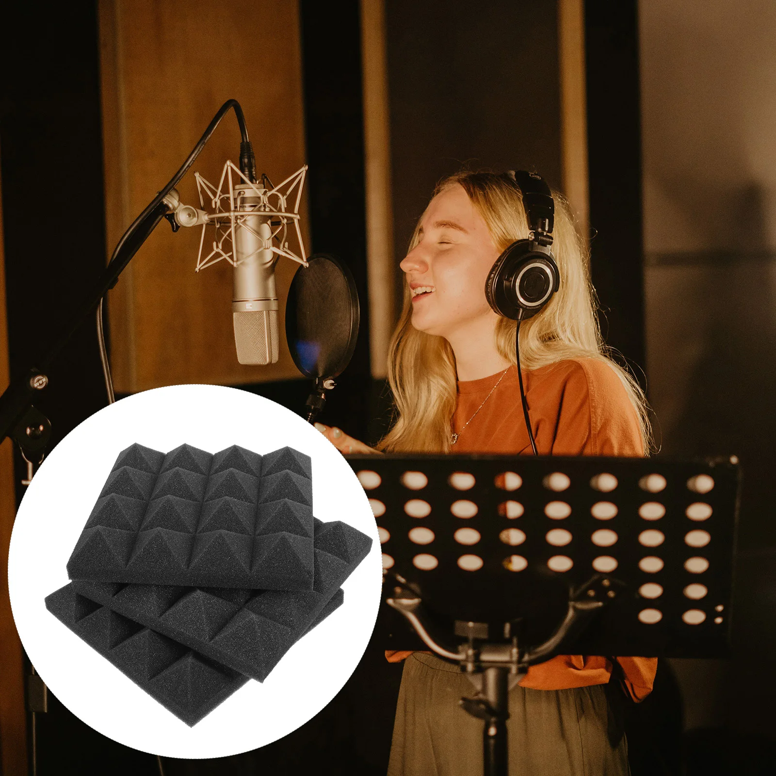 12 Pcs Black Soundproof Cotton Wall Stickers Self Adhesive Acoustic Panels Sound Absorbing Studio Bedroom Theater Home
12 Pcs Black Soundproof Cotton Wall Stickers Self Adhesive Acoustic Panels Sound Absorbing Studio Bedroom Theater Home