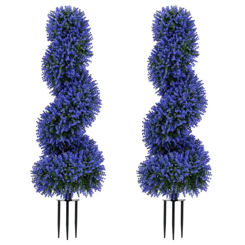 Set of 2 Artificial Spiral Topiary Trees with Sun Protection and Ground Spikes-Purple
Set of 2 Artificial Spiral Topiary Trees with Sun Protection and Ground Spikes-Purple