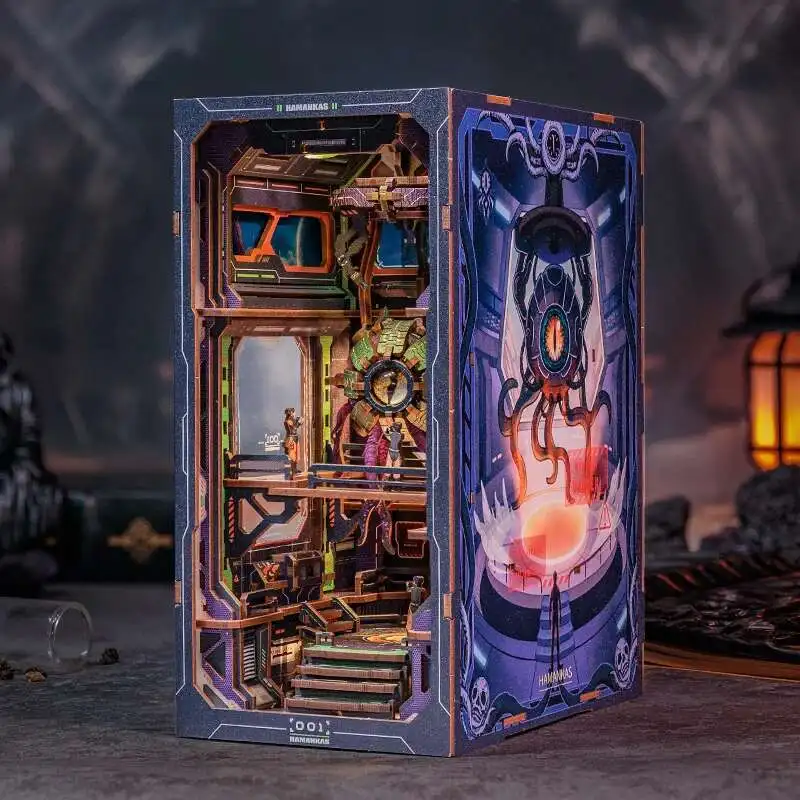 DIY Book Nook Cthulhu Wooden Dollhouse with LED Dust Cover Bookshelf Insert 3D Puzzle Decor for Gift The Eye of Old God
DIY Book Nook Cthulhu Wooden Dollhouse with LED Dust Cover Bookshelf Insert 3D Puzzle Decor for Gift The Eye of Old God
