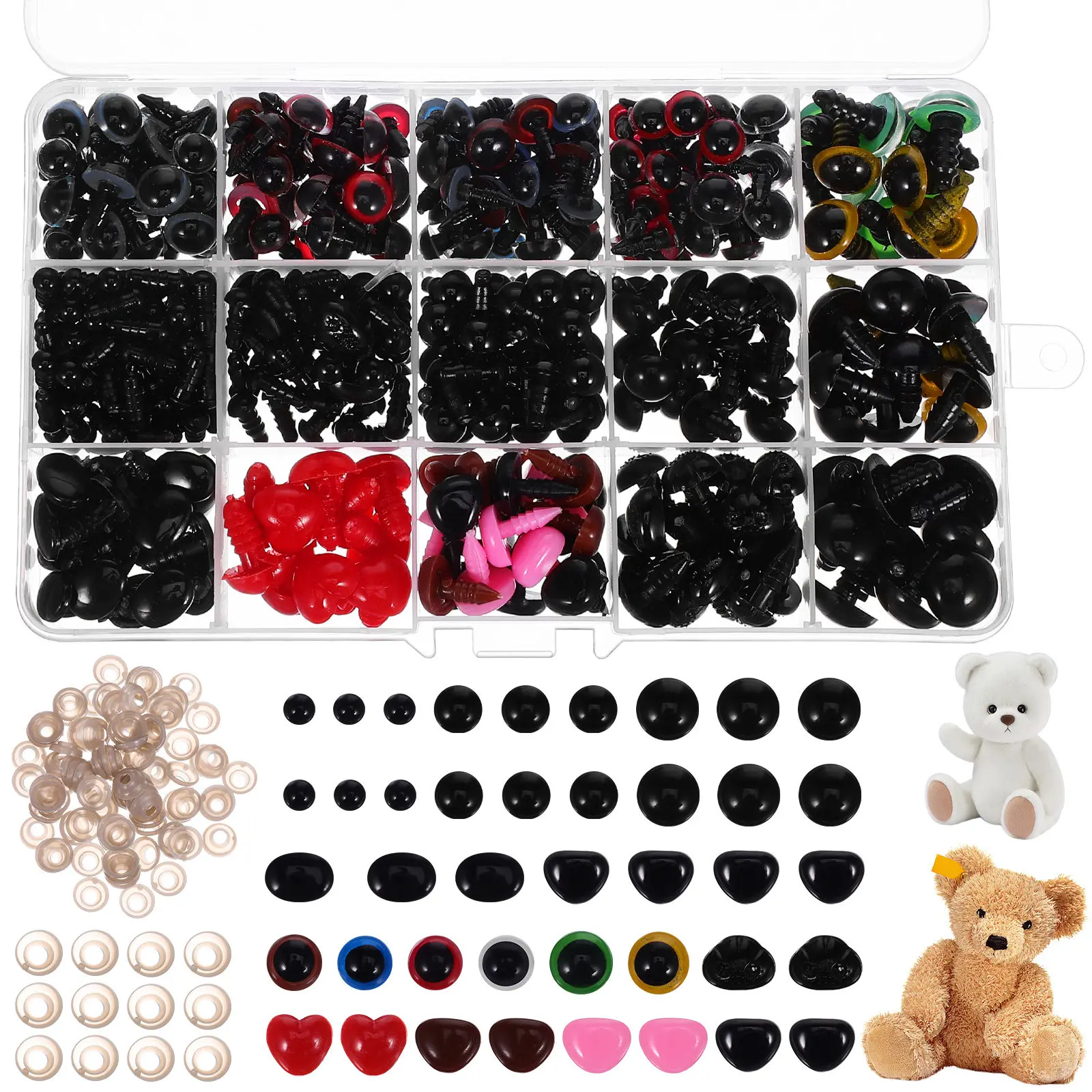 1Set Safety Eyes and Noses Set for Crocheting Stuffed Animals Craft Eyes with Plastic Washers Polished Surface Diverse Sizes
1Set Safety Eyes and Noses Set for Crocheting Stuffed Animals Craft Eyes with Plastic Washers Polished Surface Diverse Sizes