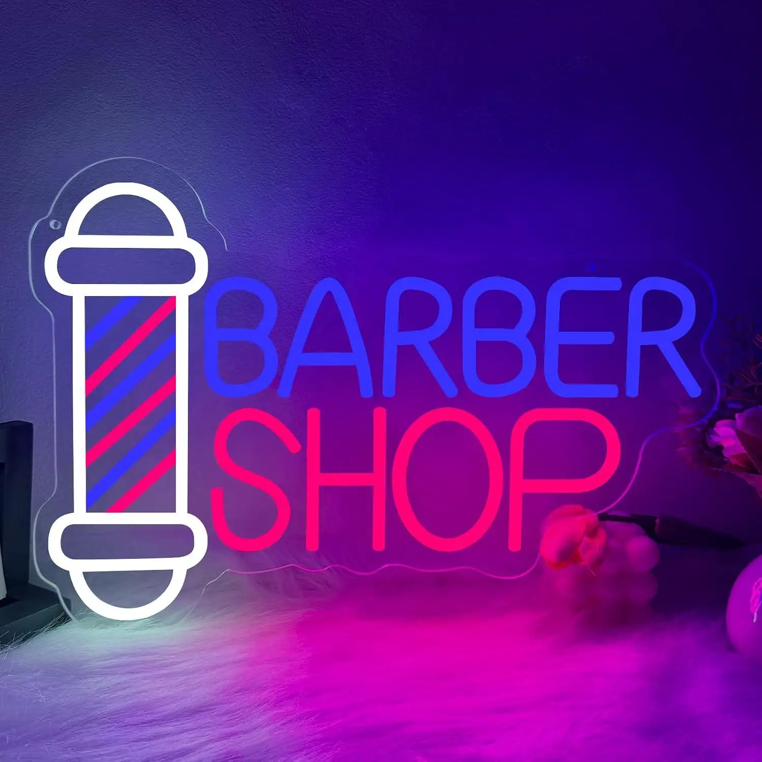 Barber Shop Neon Sign Dimmable LED Lights For Hair Salon Beauty Store Man Cave Wall Art Decor Signboard Light Store Scene Layout
Barber Shop Neon Sign Dimmable LED Lights For Hair Salon Beauty Store Man Cave Wall Art Decor Signboard Light Store Scene Layout