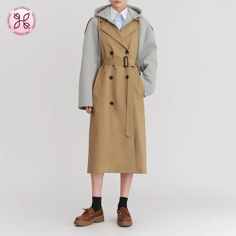 2025 Casual Hooded Windbreaker - Stylish Belted Waist Color-Block Long Coat, Korean Loose Fit Trench Jacket
2025 Casual Hooded Windbreaker - Stylish Belted Waist Color-Block Long Coat, Korean Loose Fit Trench Jacket