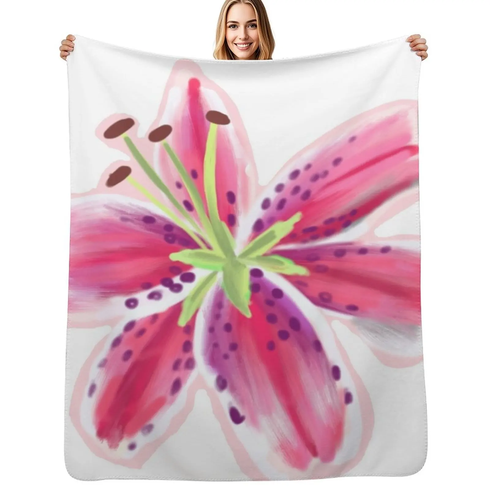 Stargazer Lily Throw Blanket Faux Fur Soft Warm Blanket for Bed
Stargazer Lily Throw Blanket Faux Fur Soft Warm Blanket for Bed