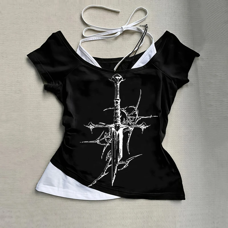 2025 New Sweet Summer Y2K Fake Two piece American Gothic Style Spicy Girl Short Sleeve T-shirt Women's Slimming Top Trend
2025 New Sweet Summer Y2K Fake Two piece American Gothic Style Spicy Girl Short Sleeve T-shirt Women's Slimming Top Trend