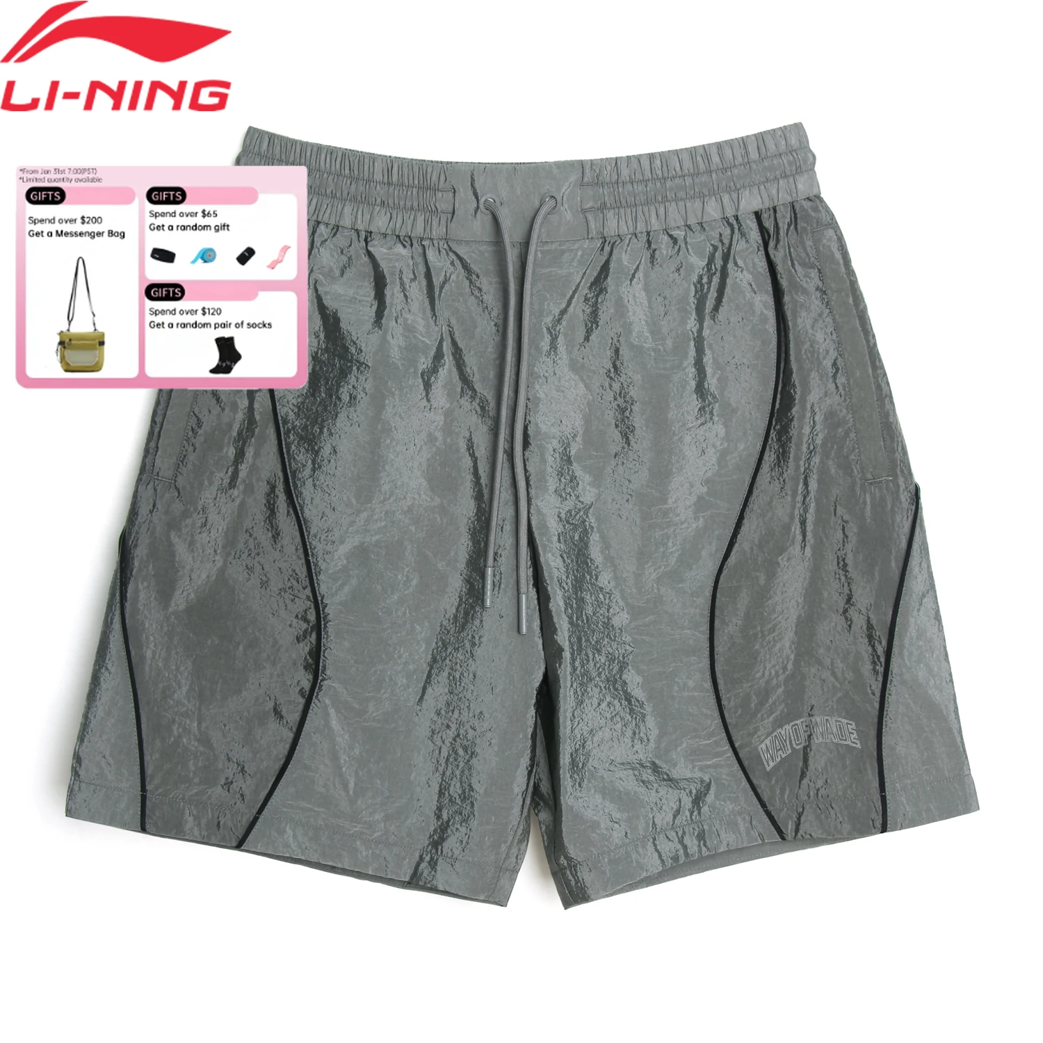 Li-Ning Men's Wade Series Shorts Casual Breathable Loose Fit 100%Nylon LiNing Leisure Comfortable Sports Bottoms AKSU477
Li-Ning Men's Wade Series Shorts Casual Breathable Loose Fit 100%Nylon LiNing Leisure Comfortable Sports Bottoms AKSU477