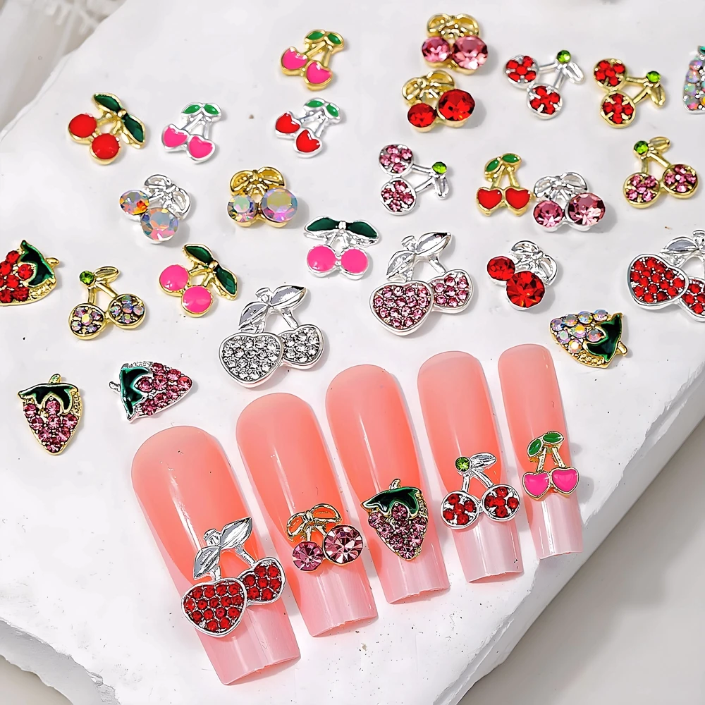 10PCS 3D Luxury Alloy Cherry Nail Art Strawberry Rhinestone Charms Jewelry Accessories For Nails Decoration Manicure Supplies
10PCS 3D Luxury Alloy Cherry Nail Art Strawberry Rhinestone Charms Jewelry Accessories For Nails Decoration Manicure Supplies