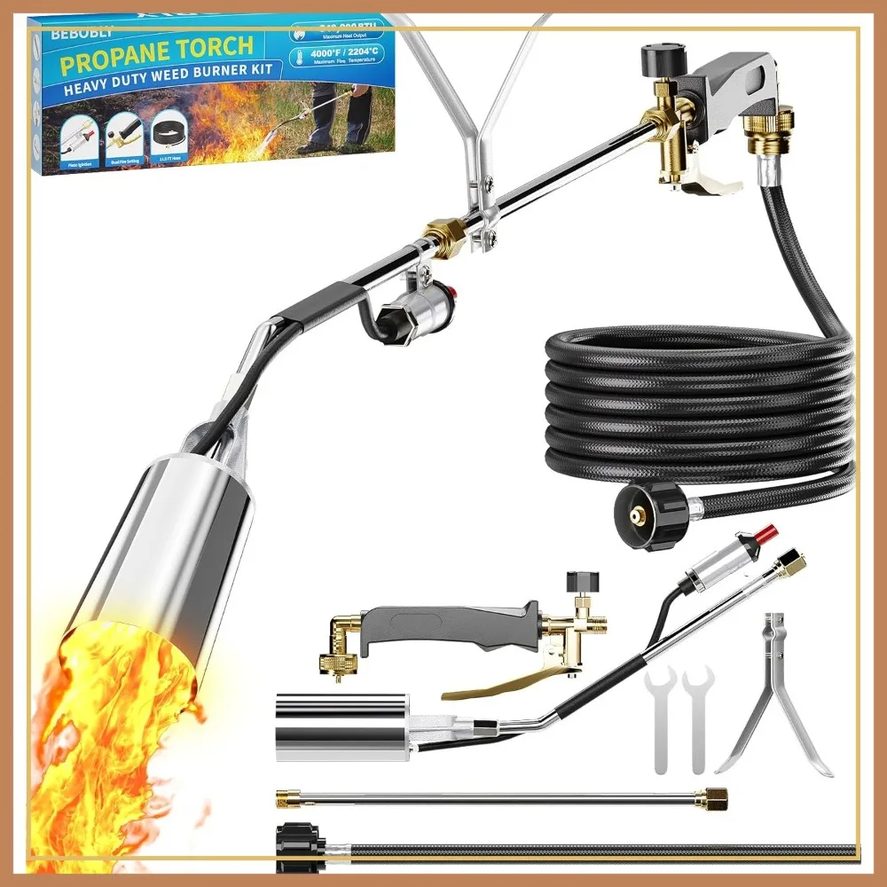 340,000 BTU Propane Torch Weed Killer with Self Igniter, Heavy Duty Blow Torch for Weeding, BBQ, Asphalt, Snow Melting
340,000 BTU Propane Torch Weed Killer with Self Igniter, Heavy Duty Blow Torch for Weeding, BBQ, Asphalt, Snow Melting