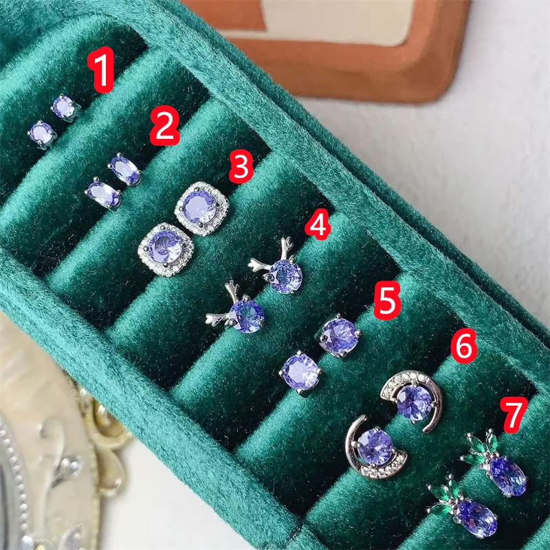 Natural Tanzanite Solid 925 Sterling Silver Stud Earrings for Women Fine Jewelry Christmas Birthday Gift with Certificate
Natural Tanzanite Solid 925 Sterling Silver Stud Earrings for Women Fine Jewelry Christmas Birthday Gift with Certificate