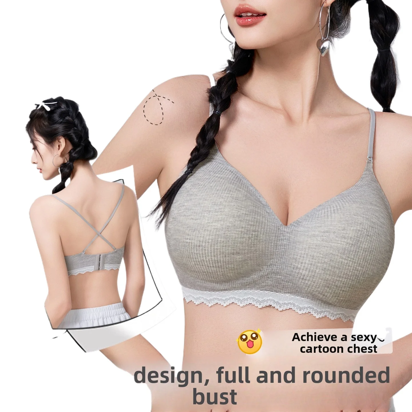 kuclutSlingStrapless Bra Women's Small Chest Gathered Look Big Anti-Sagging Underwear Nylon Fabric One-Piece Style No Steel Ring
kuclutSlingStrapless Bra Women's Small Chest Gathered Look Big Anti-Sagging Underwear Nylon Fabric One-Piece Style No Steel Ring