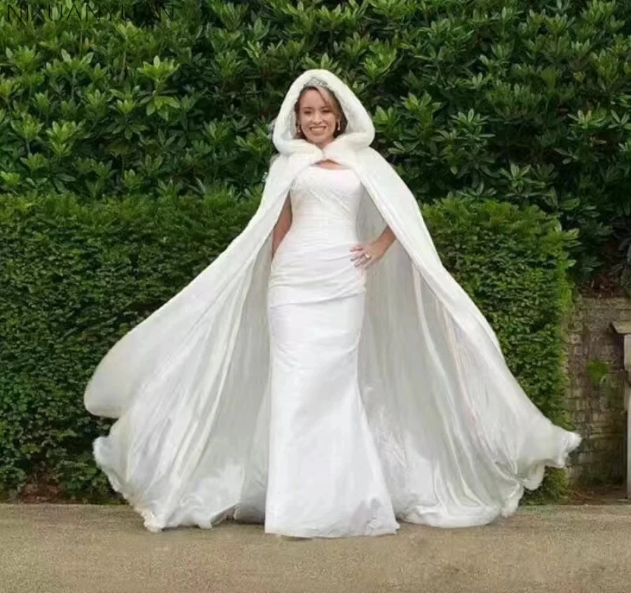 Bridal cloak ivory faux fur trim bridal wedding accessories coat hooded shawl length 170cm from shoulder to trailing
Bridal cloak ivory faux fur trim bridal wedding accessories coat hooded shawl length 170cm from shoulder to trailing