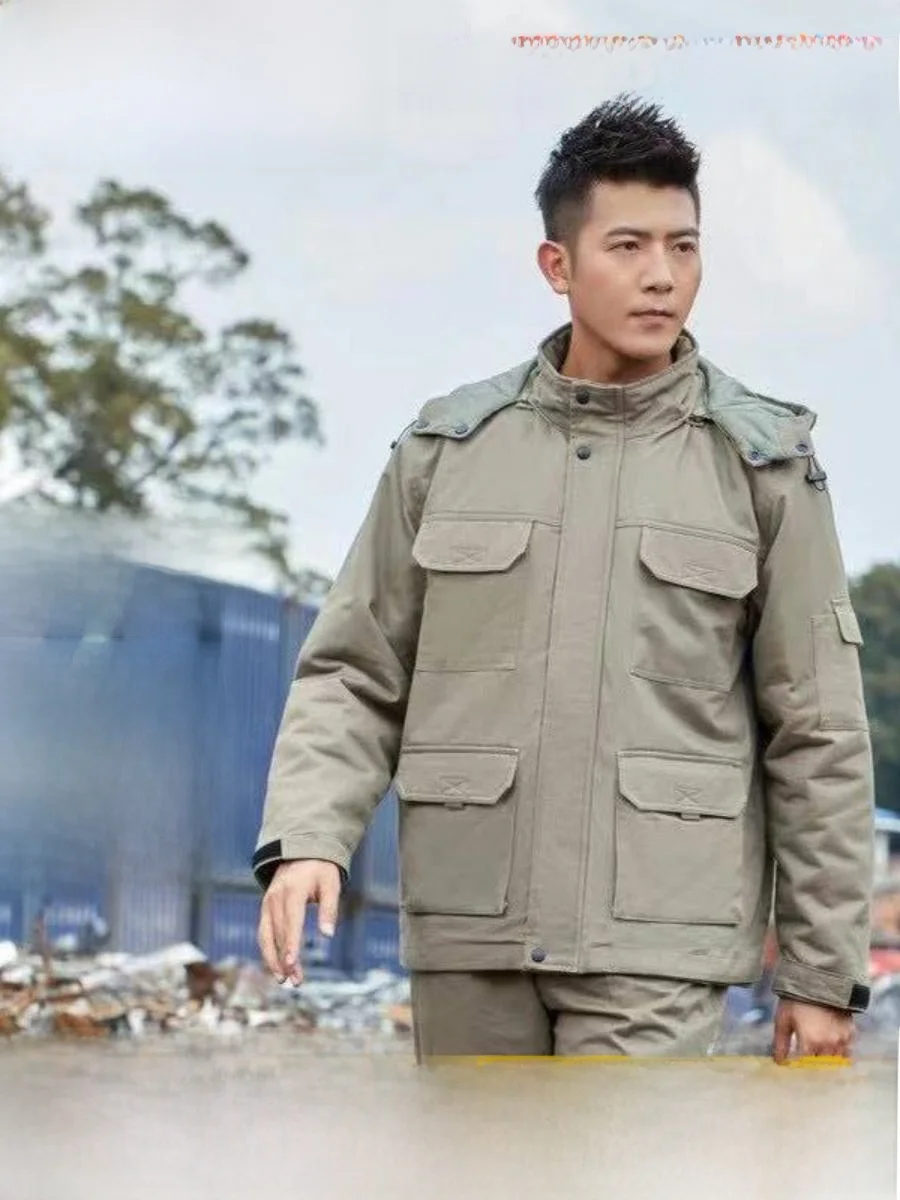 Утепленная рабочая куртка из чистого хлопка для мужчин, съемная, зимняя, синяя, для защиты труда
Утепленная рабочая куртка из чистого хлопка для мужчин, съемная, зимняя, синяя, для защиты труда