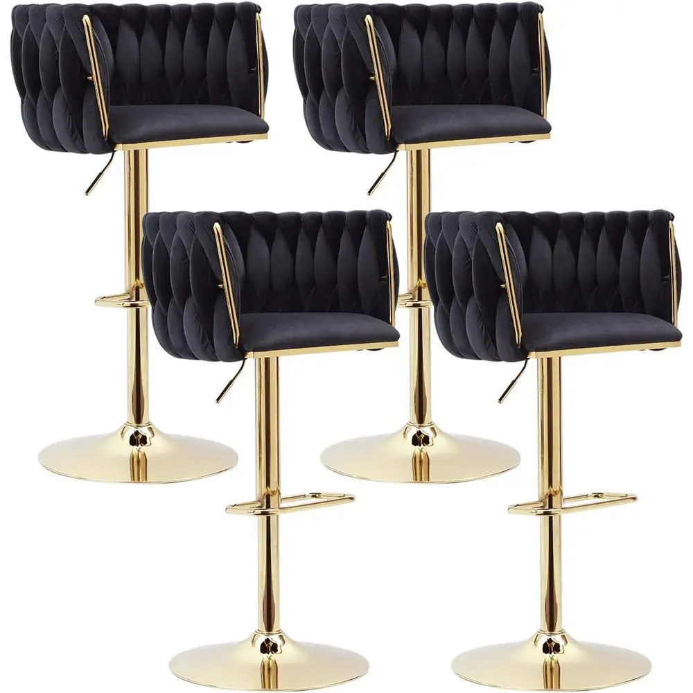 Adjustable Swivel Bar Stools Set of 4 with Woven Back, Gold Legs for Counter Height, Suitable for Kitchen Island, Dining, Pub
Adjustable Swivel Bar Stools Set of 4 with Woven Back, Gold Legs for Counter Height, Suitable for Kitchen Island, Dining, Pub