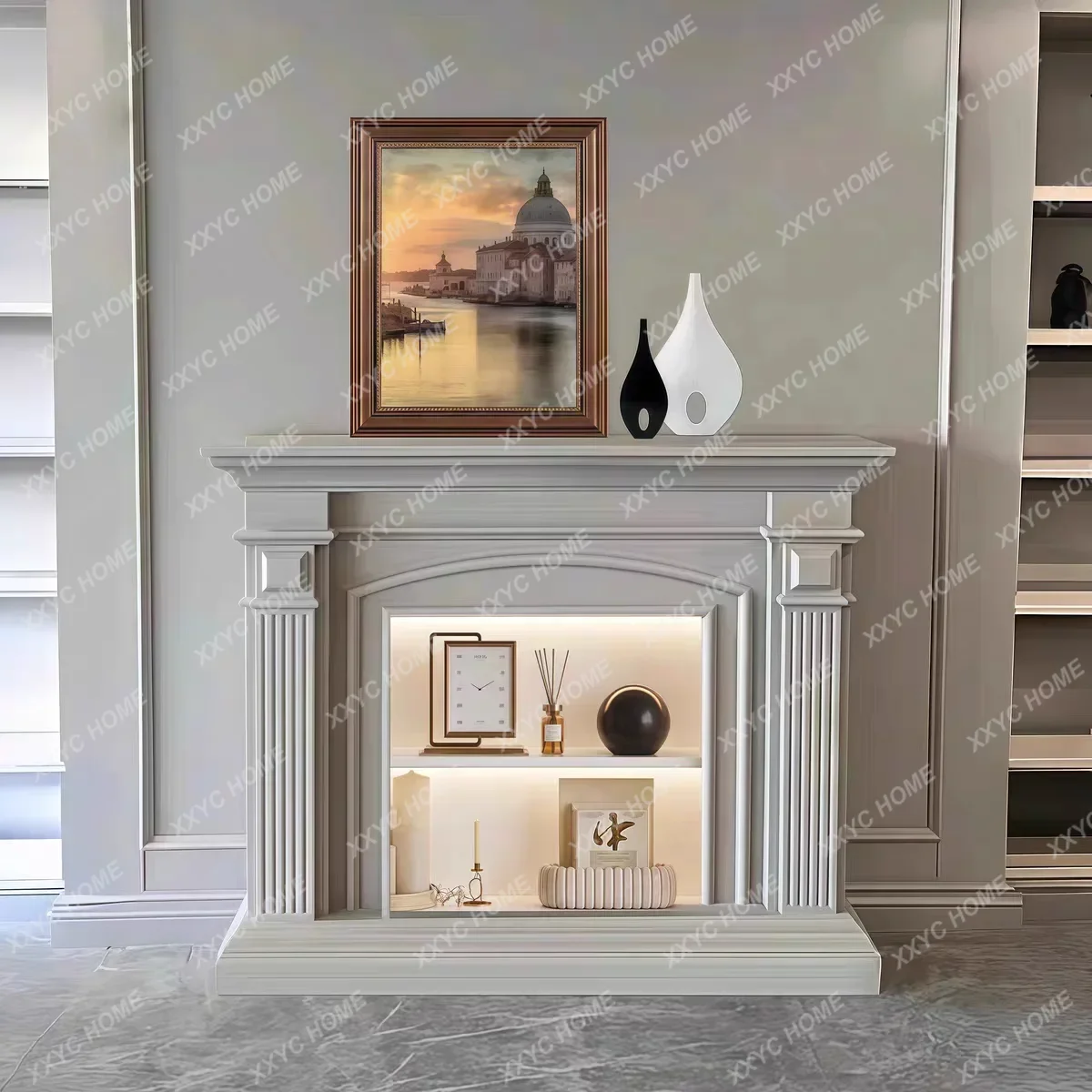 Cream Wind White Solid Wood Simulation Fake Flame Fireplace Door Decoration Fireplace Shelf
Cream Wind White Solid Wood Simulation Fake Flame Fireplace Door Decoration Fireplace Shelf