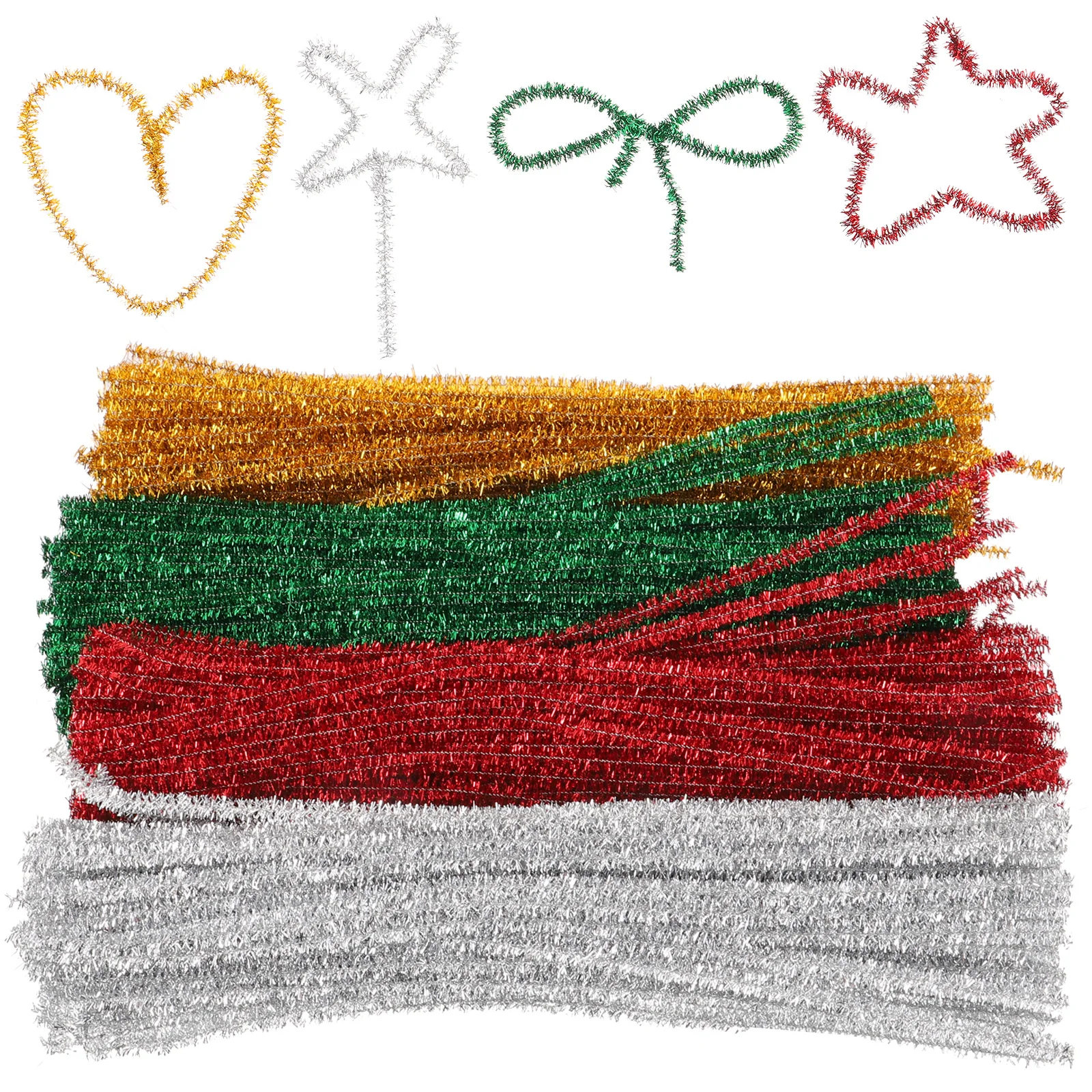 400 Pcs Chenille Stems Pipe Cleaners Silver Gold Green Red DIY Craft Supplies Christmas Accessories for Kids Projects
400 Pcs Chenille Stems Pipe Cleaners Silver Gold Green Red DIY Craft Supplies Christmas Accessories for Kids Projects