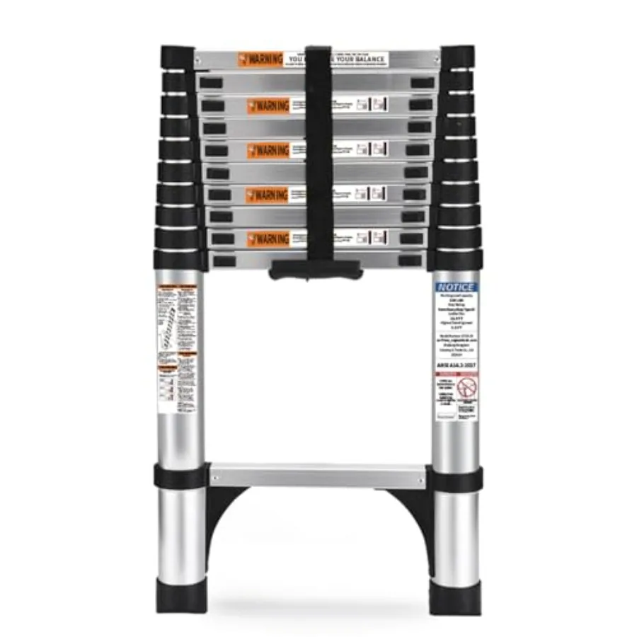 Telescoping Ladder 10.5 FT Aluminum Lightweight Extension Ladder with 2 Triangle Stabilizers Heavy Duty 330lbs Max Capacity Mul
Telescoping Ladder 10.5 FT Aluminum Lightweight Extension Ladder with 2 Triangle Stabilizers Heavy Duty 330lbs Max Capacity Mul