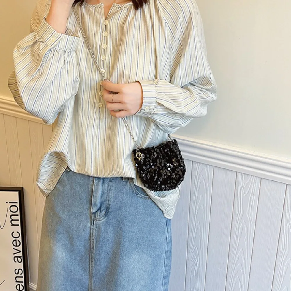 Shell Bag Polyester Sequin Shoulder Bag Multicolor Zipper Sparkling Crossbody Bag Korean Style Dumpling Bling Chain Bag Girls
Shell Bag Polyester Sequin Shoulder Bag Multicolor Zipper Sparkling Crossbody Bag Korean Style Dumpling Bling Chain Bag Girls