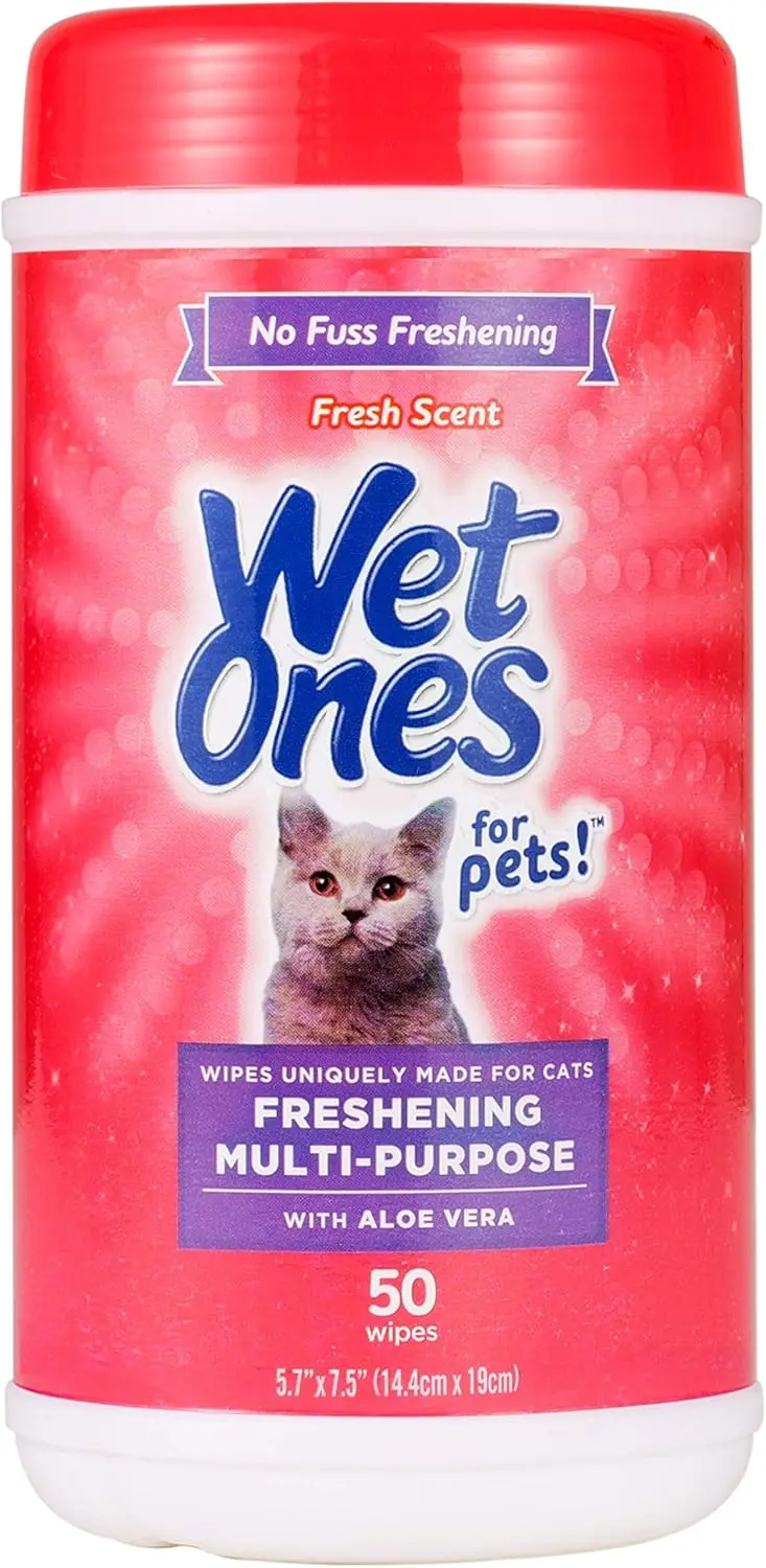 Multi Purpose Cat Grooming Wipes with Aloe Vera Remove Dirt Odor Dander Between Baths Fresh Scent
Multi Purpose Cat Grooming Wipes with Aloe Vera Remove Dirt Odor Dander Between Baths Fresh Scent