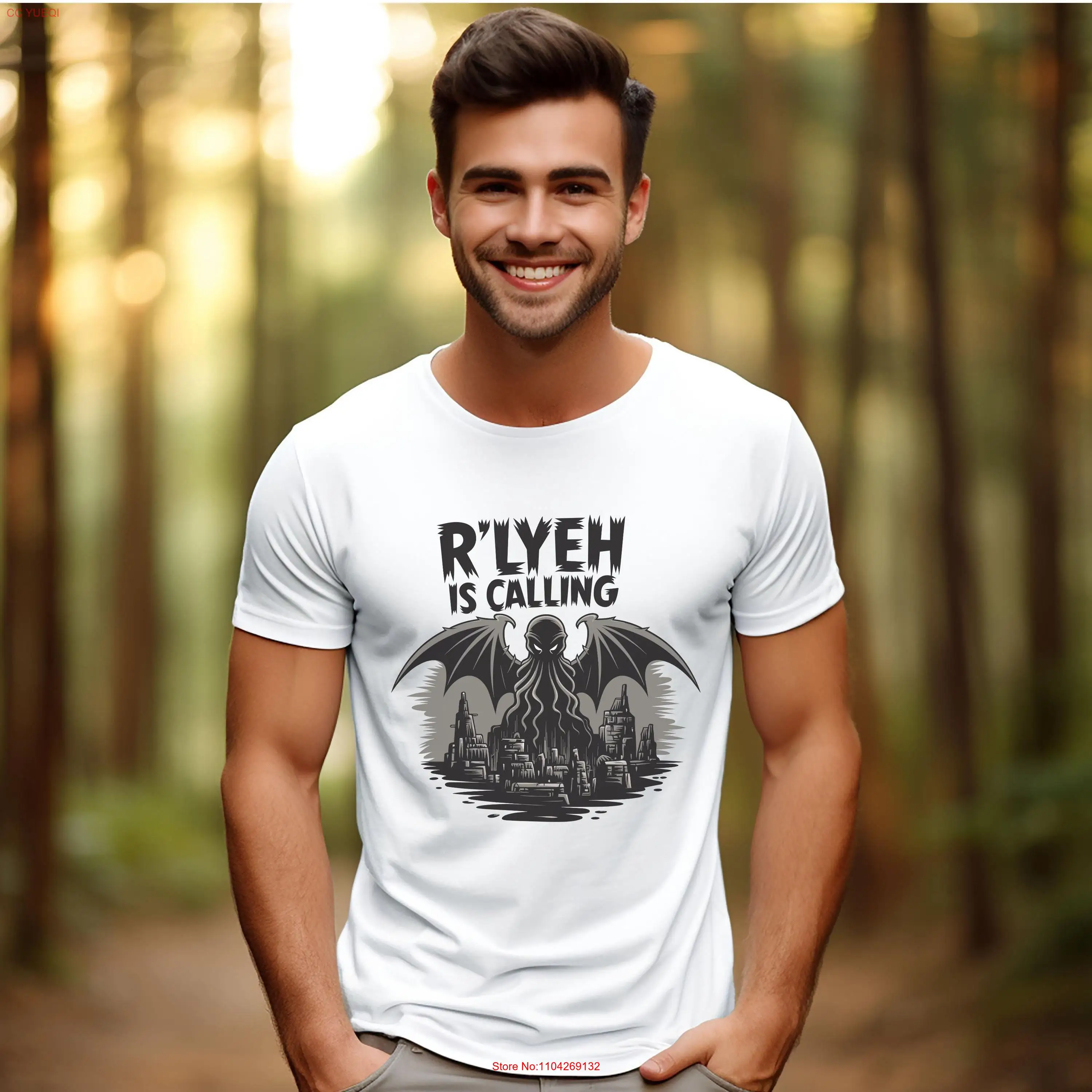 Футболка R'lyeh Is Calling Cthulhu Lovecraft Cosmic Horror Мужская страшная футболка для него Old Ones с длинными или короткими рукавами 
Футболка R'lyeh Is Calling Cthulhu Lovecraft Cosmic Horror Мужская страшная футболка для него Old Ones с длинными или короткими рукавами