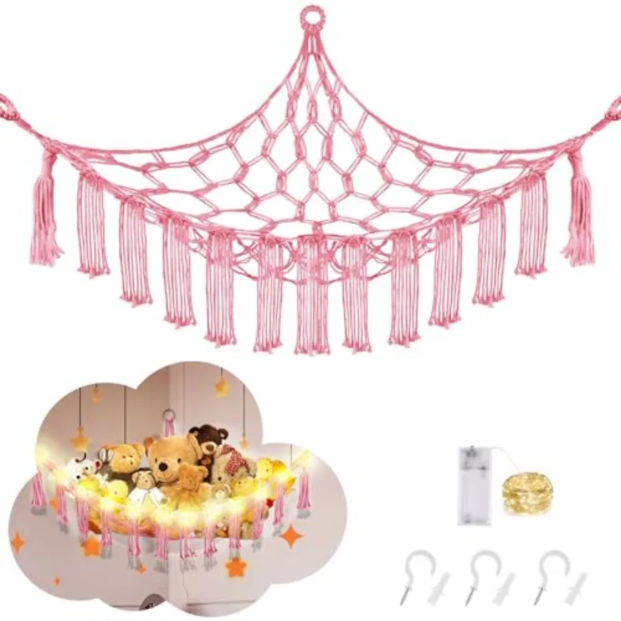 Stuffed Animal Hammock with LED Light, Large Stuffed Animals Storage Corner Plushie Net for Room Decor, Jumbo
Stuffed Animal Hammock with LED Light, Large Stuffed Animals Storage Corner Plushie Net for Room Decor, Jumbo