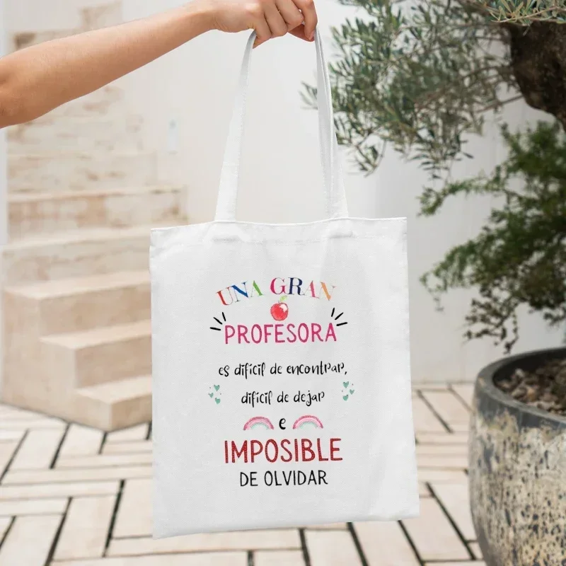 Женская складная сумка для покупок Mujer Bolsas, большая сумка с испанским принтом, подарок для Una Maestra, выпускной возврат, подарок в школу
Женская складная сумка для покупок Mujer Bolsas, большая сумка с испанским принтом, подарок для Una Maestra, выпускной возврат, подарок в школу