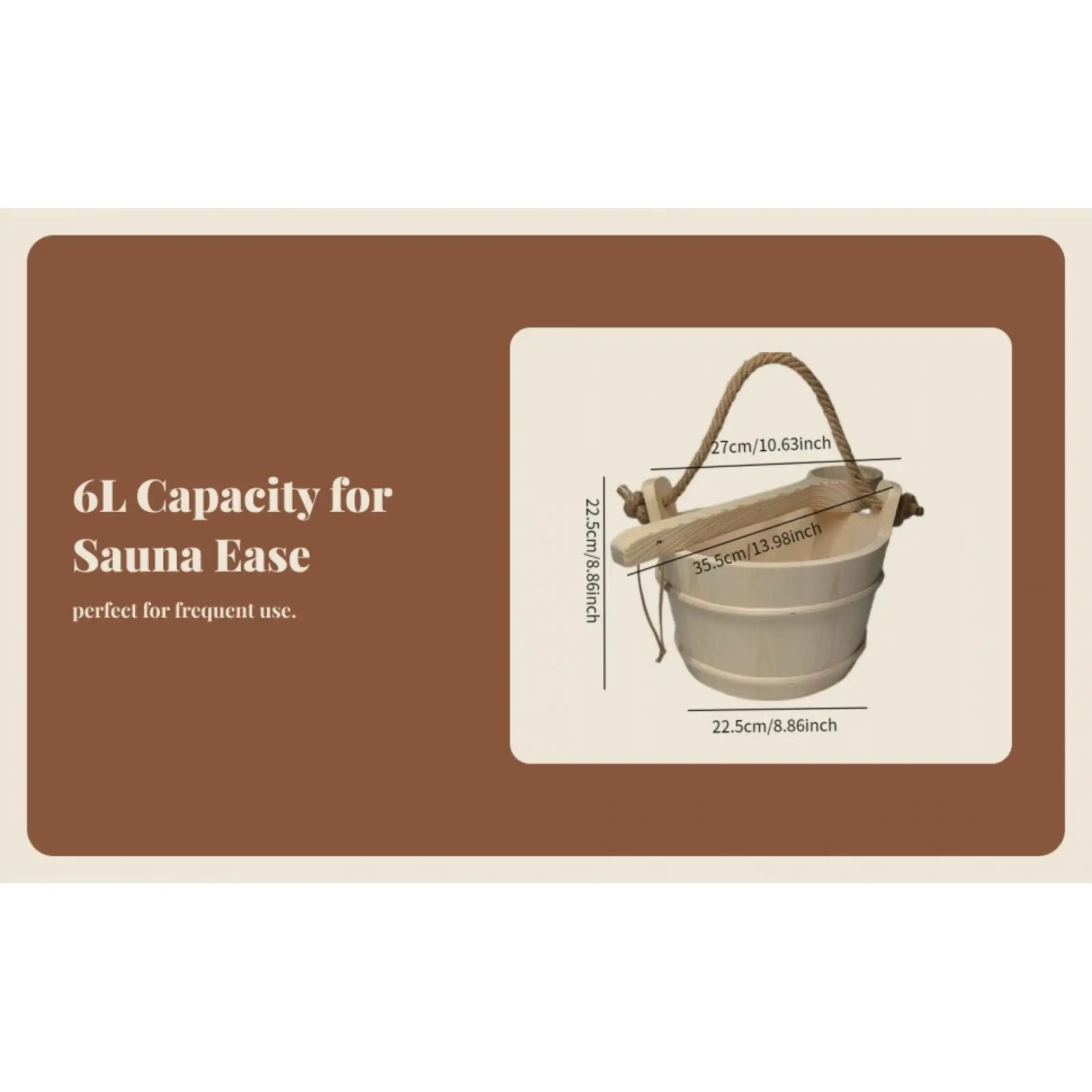 6L Sauna Bucket and Ladle with Handle Sauna Accessories Milk Pail for Bathroom Bathtub
6L Sauna Bucket and Ladle with Handle Sauna Accessories Milk Pail for Bathroom Bathtub