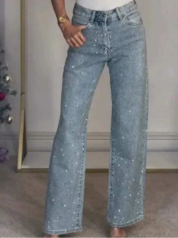 High Waist Straight Leg Diamond Washed Women's Jeans Casual Simple Style Zipper Closure Comfortable Fit Daily Wear Non-Shrink
High Waist Straight Leg Diamond Washed Women's Jeans Casual Simple Style Zipper Closure Comfortable Fit Daily Wear Non-Shrink