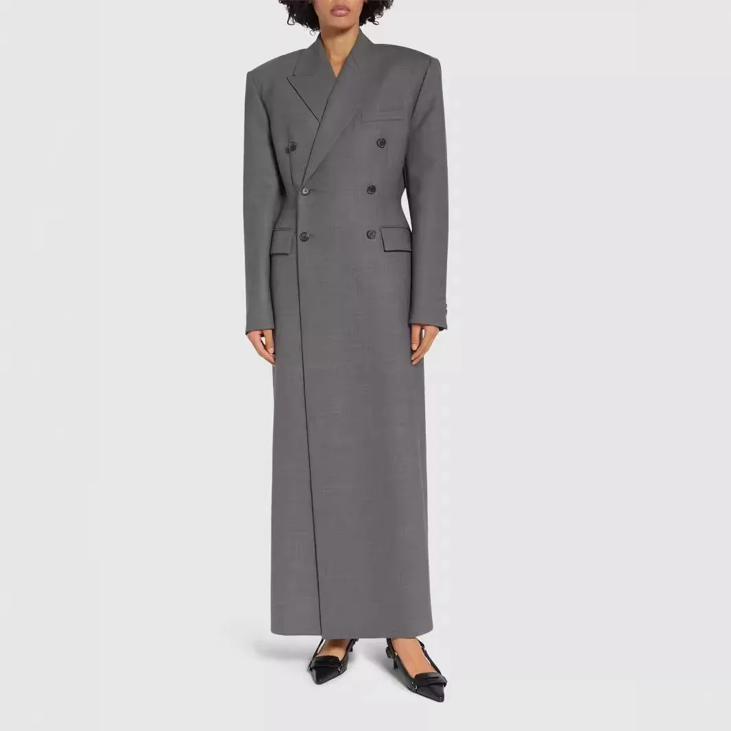 2026 Spring/Autumn New Style Double-breasted Long-sleeved Slim Fit Padded Shoulder Extended Women's Solid Color Suit Jacket
2026 Spring/Autumn New Style Double-breasted Long-sleeved Slim Fit Padded Shoulder Extended Women's Solid Color Suit Jacket