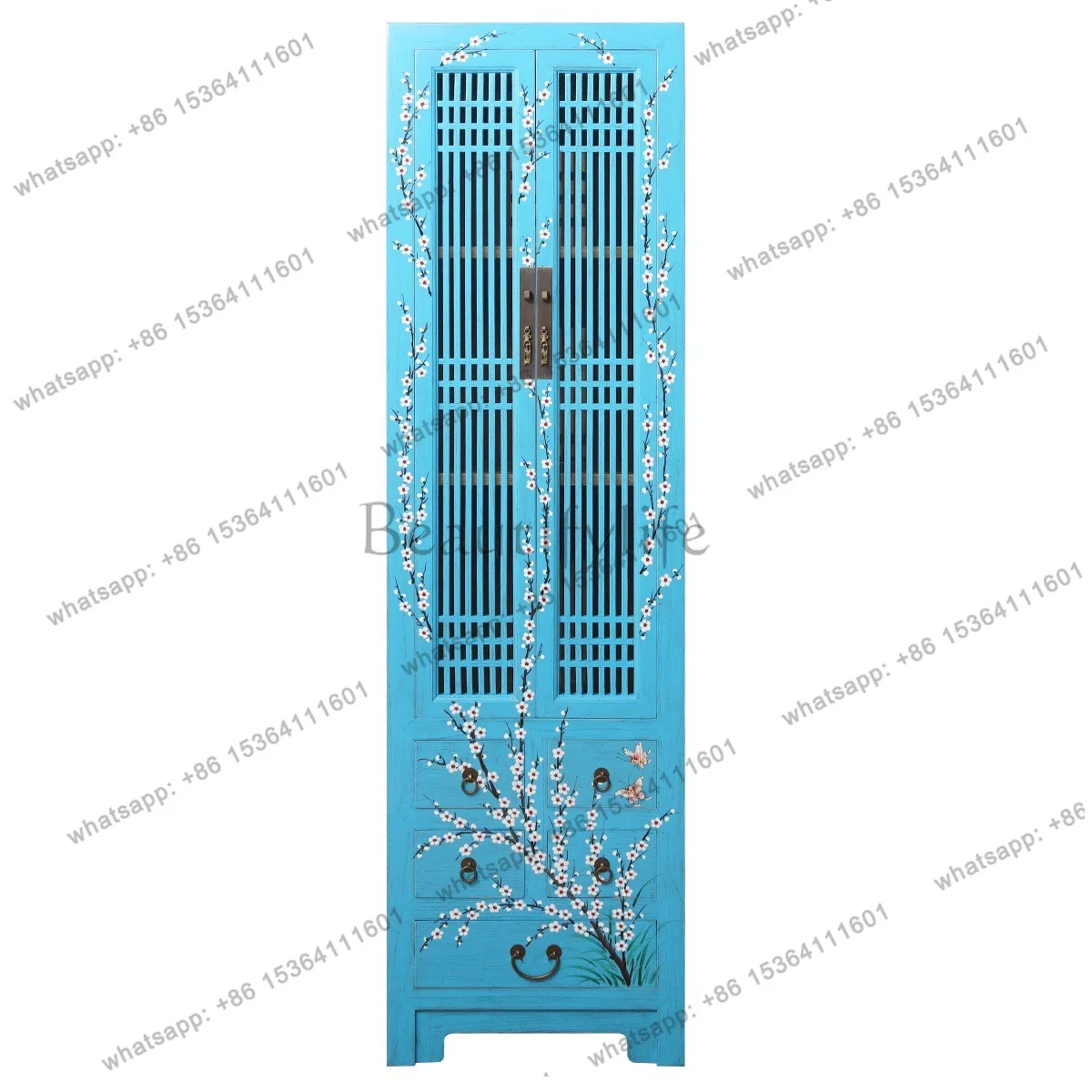 New Chinese antique painted plum blossom solid wood wardrobe hand-painted bedroom storage high cabinet
New Chinese antique painted plum blossom solid wood wardrobe hand-painted bedroom storage high cabinet